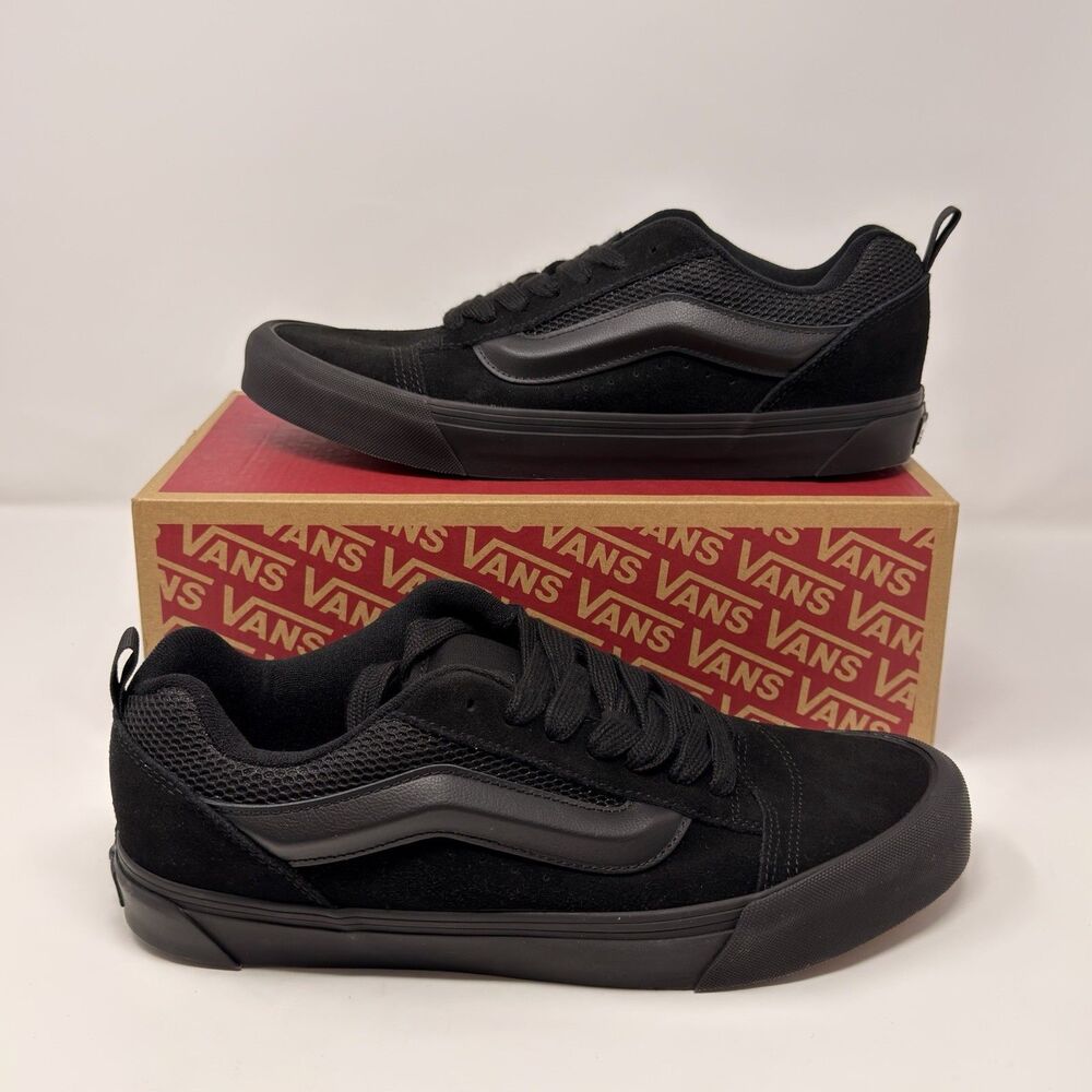 NEW Vans Knu Skool Black/Black Suede Skate Shoes Mens Size 11.5 VN0009QCBKA